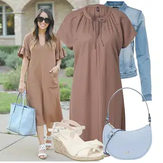 Široki kroj Outfit sa Krem/Bež/Bijela Wedge Cipela/Ljetna Cipela/Espadrila sandala/Sandala s klinastom petom/Espadrila s klinastim petom/Sandala od pluta na klin About You "Lagani outfit"