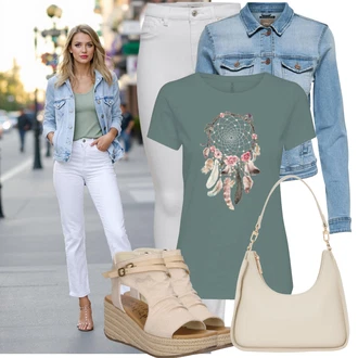 Kombinacije za ljeto Prekrasan sa Svjetloplava/Plava Kaput/Bluza Veći Broj Only "Výrazný letní vzhled"Look: Rap, cool, Prekrasan, Vintage, Western, Radna odjeća