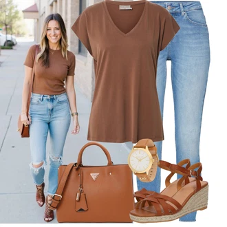 Kombinacije za ljeto Prekrasan sa Plava/Svjetloplava Jeggings/Traper Tajice/Skinny Hlače Only "Lijepi ljetni look"Look: Rap, Stil, Disko, cool, Prekrasan, Old Money, Besprijekorno