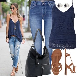 Stil, Western Outfit sa Plava/Svjetloplava Kožna Jakna/High Waist Traperice/Kožne Cipele/Čizma do Gležnja/Capri Traperice/Slip-on Traperice/Skraćene Traperice/Muška Kožna Jakna/Ženske Traperice 7/8 Dužine/Zimska jakna/Push-up Traperice Only "Jedinstveni outfit za slobodno vrijeme"Look: Stil, Rap, Disko, cool, Prekrasan, Old Money