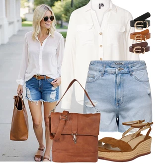 Kombinacije za ljeto Prekrasan sa Smeđa/Bež Poslovna Torba/Torbica/Torba Za Laptop/Torba za rame/MacBook futrola/Ured Za Torbu/Torba Za Notebook About You "Lijepi ljetni look"Look: Safari, Western, Prekrasan, Boho, cool
