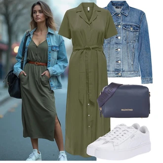 Denim/Traper Outfit sa Svjetloplava/Plava Kaput VERO MODA "Lijepi ljetni look"