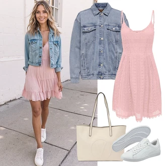 Outfit sa Bijela/Siva/Krem Tanka Tenisica/Niska Tenisica/Kožna Tenisica Puma "Sommer Look für den Alltag"