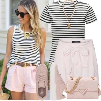 Outfit sa Tamnoplava/Crna/Bijela Majica I Top Veći Broj/Bluza Veći Broj JdY "Moderan outfit za slobodno vrijeme"