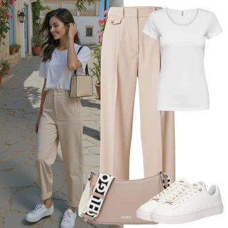 outfit mit Siva/Krem/Srebrna/Bela Majica & Top Majica s kratkimi rokavi/Majica/Klasična Dolžina/Moški tekaški copati/Casual Majica/Funkcijska Majica/Športna majica Only "udoben poletni videz"