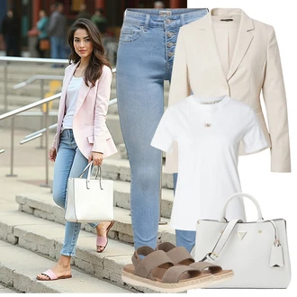 Na zvonec outfit mit Siva/Svetlo modra/Svetlo zelena/Bela Torba za čez ramo/Poslovna torba/Vrečka za prenašanje/Pisarniška torba/Satchel torba Guess "udoben poletni videz"
