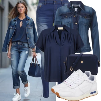outfit mit Modra/Temno modra Kavbojke Usnjena Jakna/Kavbojka z Nizkim Pasom/Usnjene Čevlje/Ozke Kavbojke/Kavbojke Visokega Pasu/Push up Kavbojke/Kavbojke z Razporkom/Kavbojka z Nizkim Pasom Superdry "Ulični slog Outfit"