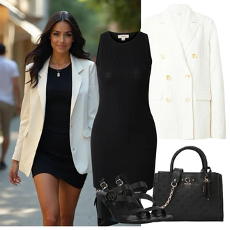 outfit mit Sandala s peto Tommy Hilfiger "videz za poletno večerjo"