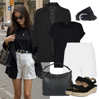 Outfit s Černá/Béžová Espadrille pantofle/Espadrilka na Podpatku/Espadrille sandál/Espadrilka s klínovým podpatkem About You "Perfektní na léto"
