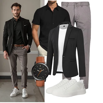 Business Outfits Casual mit Marc O'Polo, J.VER "Business Outfit"Look: Elegant, Sportlich, Leger, Moderne, Schick, Casual, Premium, Stil, Büro, Classic, Dad, Business, Boyfriend, Techno, Zuhause
