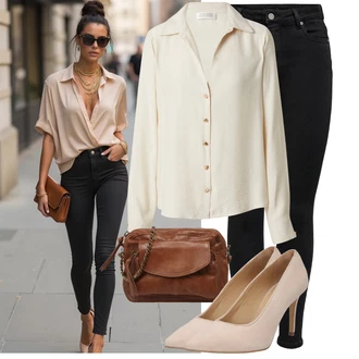 7/8 délka Outfit s Černá Kožená bunda/Termální Džíny/Push up Džín/Kožené Boty/High Waist Džínové Kalhoty/Džíny s Rozparkem/Motorkářské Džíny Only "Lehký outfit"