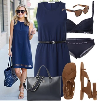 Kombinacije za bucmaste Ležerno sa Bež/Smeđa Sandala s Remenčićem/Sandala s T Remenom/Gladijator sandala/Rimska sandala/Dianette Sandala About You "Lagani outfit"Look: Rockerski, Unisex, Ležerno, cool