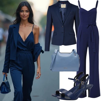 Outfit sa Tamnoplava Odijelo Tom Tailor "Elegantna poslovna odjeća"
