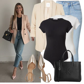 Šik 60. narozeniny Outfit s Béžová/Khaki Pieces "Elegantní vzhled"Look: Kancelář, Elegantní, Univerzitní, Šik, Disko, Nadrozměrné, Bar, Matriční Úřad, 60. narozeniny, Škola, Koncert, Den na pláži, 50. narozeniny, Den matek, Zvláštní příležitosti, Narozeniny