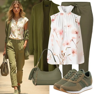 Léto Outfit s Tmavě zelená/Khaki/Zelená Baggy Kalhoty/Plážová Kalhoty/Mušelínové kalhoty/Palazzo Kalhoty/Paperbag Kalhoty/Plisovaná Kalhoty/Plisovaná kalhoty/Relaxační kalhoty/Slinky Kalhoty/Navlékací Kalhoty/Tradiční Kalhoty About You, Tmavě zelená/Zelená Kožené tenisky/Nízká Teniska/Skate Bota/Úzká teniska/Vintage teniska Adidas Originals, Tmavě zelená/Khaki Cestovní Taška/Pánská taška/Taška/Vojenská Taška Herschel, Béžová/Hnědá/Žlutá Halenkové Body Free People "Jarní outfit"
