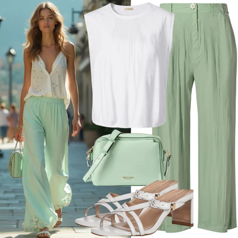 Kombinace Zelená/Světle Zelená/Neonové barvy Látková Kalhoty/Žerzejová Kalhoty/Mušelínové Kalhoty/Plisovaná Kalhoty/Plisovaná Kalhoty/Navlékací Kalhoty/Tradiční Kalhoty/Marlene Kalhoty/Kalhoty s nášivkou uprostřed/Kalhoty Bootcut/Obleková Kalhoty Vila