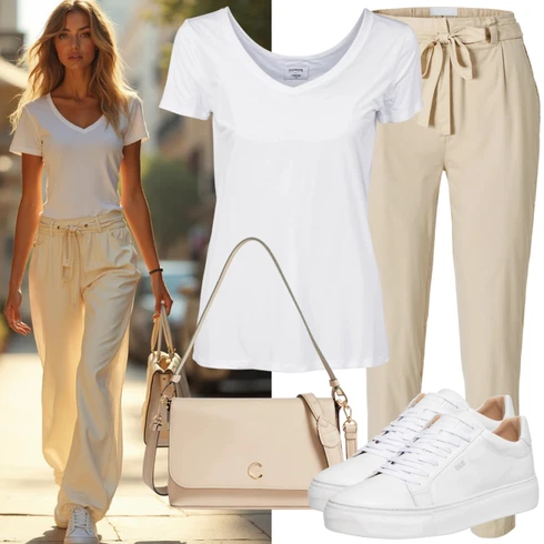 Kombinace Léto Hnědá/Béžová/Khaki Široká Kalhoty/Lněné Kalhoty/Marlene Kalhoty/Kalhoty se Štěrbinou/Palazzo Kalhoty/Paperbag Kalhoty/Mušelínové kalhoty/Kalhoty s Vysokým Pasem/Culotte Kalhoty Only