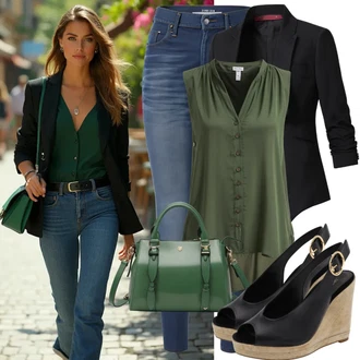 Outfit s Modrá/Tmavě Modrá Kožená bunda/Slim Fit Džíny/Kožené Boty/Kotníková Bota/High Waist Džínové Kalhoty/Push up Džín/Navlékací džíny/Termální Džíny/Džíny s Rozparkem/Kožená Pánská Bund/Motorkářské Džíny/Zimní bunda Only "Krásný Letní Vzhled"
