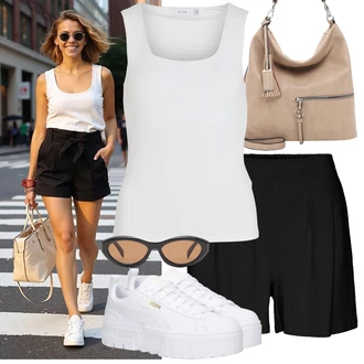 Dlouhé Outfit s Šedá/Béžová/Hnědá Velká taška/Taška/Taška Přes Rameno/Brašna/Shopper taška/Sportovní Taška Přes Rameno Tamaris "Lehký outfit"