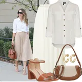 Hnědé dlouhé šifonové halenky   outfity image