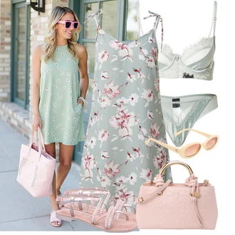 Outfit s Tyrkysový/Zelená/Světle zelená/Světle modrá Kalhotky Průsvitná kalhotka/Spodní Kalhotky/Klasické Kalhotky/Brazilské Kalhotky/Průhledná kalhotka/Tanga/Tanga HUNKEMÖLLER "Lehký outfit"
