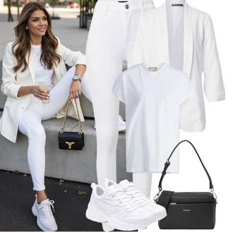 Běhání Outfit s Bílá/Krémová Bota na fitness/Tréninková bota/Tenisová bota/Běžecká bota/Gymnastická bota Puma "Letní outfity"Look: Běhání, Na Procházku, Bruslení