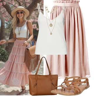 Outfity pro léto Svatební host s Růžová About You "Letní outfity"