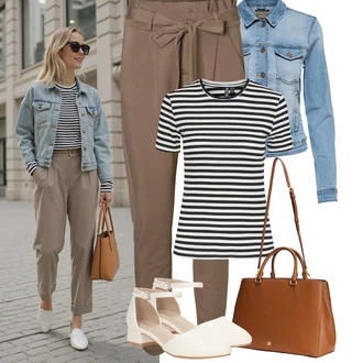 Motor Outfit sa Svjetloplava/Plava Kaput/Bluza Veći Broj Only "Letní outfity"Look: S zakovicama, Motor, Jahanje, Raditi