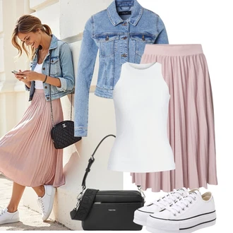 Outfity pro sport Móda pro plnoštíhlé s Bílá/Krémová Halenka Bez Rukávů/Tričko s grafikou/Roláková Košile/Top bez ramínek/Tílko jjxx "Letní outfity"