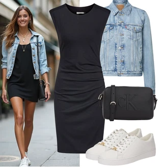 Outfity pro léto Svatební host s Černá Pouzdrová Šat/Šaty Ze Síťoviny/Pouzdrové Šaty/Pletené Šaty/Šaty s Kapsou/Žerzejové Šaty/Šaty Bez Rukávů/Šaty S Rovným Střihem Kaffe "Letní outfity"