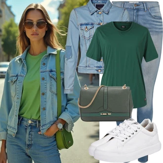 Outfity pro léto Moderní s Modrá/Tmavě modrá Kožená bunda/Slim Fit Džíny/Kožené Boty/Kotníková Bota/High Waist Džínové Kalhoty/Push up Džín/Navlékací džíny/Termální Džíny/Džíny s Rozparkem/Kožená Pánská Bund/Motorkářské Džíny/Zimní bunda Only "Letní vzhled pro každodenní nošení"Look: Styl, 90tá léta, Cool, Disko, Moderní, Krásný, Old Money, Bezešvé