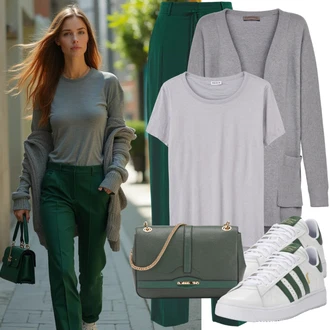Letadlo Outfit s Bílá Nízká Teniska/Úzká teniska/Kožené tenisky/Teniska na platformě Adidas Originals "Letní vzhled pro každodenní nošení"