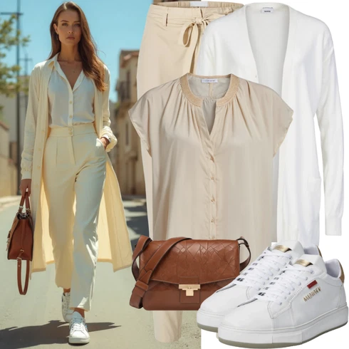 Kombinace Léto Hnědá/Béžová/Khaki Široká Kalhoty/Lněné Kalhoty/Marlene Kalhoty/Kalhoty se Štěrbinou/Palazzo Kalhoty/Paperbag Kalhoty/Mušelínové kalhoty/Kalhoty s Vysokým Pasem/Culotte Kalhoty Only