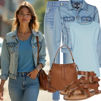 Old Money Outfit s Modrá/Světle modrá Džíny Kožená bunda/High Waist Džínové Kalhoty/Džíny s Rozparkem/Džíny s Nízkým Sedem/Džín s Nízkým Pasem/Push up Džín/Slim Fit Džíny/Navlékací Džíny/Kožené Boty/Zimní bunda Pepe Jeans "Letní vzhled pro každodenní použití"Look: Styl, 90tá léta, Cool, Disko, Krásný, Old Money, Skromné