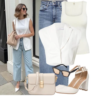 S Pertlanjem Outfit sa Svjetloplava/Plava Traperice Široke Nogavice/Formalna Košulja/Dad Traperice/Traperice s Prorezom/Mom Jean/Vrećaste Traperice/High Waist Traperice/Traperice Opuštenog Kroja/Vintage traperice/Culotte Traperice Only "Cool outfit za svaki dan"