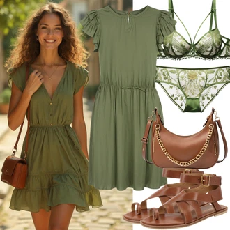 Outfity pro léto Svatební host s Hnědá/Béžová Sandál Na Podpatku/Sandál s podpatkem/Sandál Na Širokém Podpatku Dorothy Perkins "Módní Letní Vzhled"