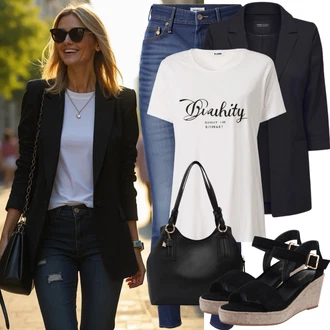 Outfit sa Crna Odijelo Haljina bez Rukava monki "Odjeća za ljeto"