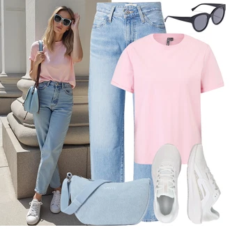 Léto Outfit s Černá/Tmavě modrá/Šedá/Modrá Sluneční Brýle HAWKERS, Bílá Nike "Outfit na Léto"