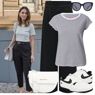 Outfit s Bílá Teniska s dírkovaným vzorem/Nízká Teniska/Úzká teniska/Vintage teniska/Skate Bota/Kožené tenisky Nike Sportswear "Outfit na léto"