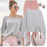 Červené High Waist Džíny Outfity image