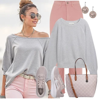 Léto Outfit s Růžová/Červená Capri Džíny/Dámské Džíny s Délkou 7/8/Dad Džíny/High Waist Džínové Kalhoty/Džíny Culottes/Zkrácené Džíny/Mom Jean Dorothy Perkins (Petite), Modrá/Béžová/Světle modrá/Bílá Velká taška/Taška/Taška Přes Rameno/Shopper taška/Taška Na Rameno Tamaris, Růžová/Zlatý Nike "Outfit na Léto"