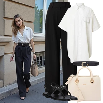 Outfit s Krémová/Bílá Košilové šaty/Halenkové Šaty/Nadměrná velikost šatů Topshop "Lehký outfit"