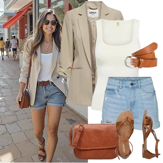 Outfity s boyfriend džínami Léto s Khaki/Béžová/Hnědá/Bílá Nezařazené Only, Krémová/Bílá/Khaki Jednoduchý top/Pletený top/Halenka Bez Rukávů/Tričko s grafikou Only, Světle modrá Džíny s Dírou/Džíny Culottes/Džíny s Rozparkem/Navlékací džíny/Kožené bundy/Boyfriend Džínové kalhoty Noisy may, Oranžová/Béžová/Hnědá Ležérní pásek/Kožený Pásek/Klasické Pásky/Pásek bez Přezky Tom Tailor, Hnědá/Béžová Bagetová taška/Taška/Klasická Taška Přes Rameno/Taška Na Notebook/Kancelářská Taška/Brašna/Sportovní Taška Přes Rameno About You, Hnědá/Béžová Sandál S T Páskem/Vintage sandál/Páskový Sandál/Gladiátorská sandála/Římská sandála/Letní Bota About You "Perfektní na Léto"