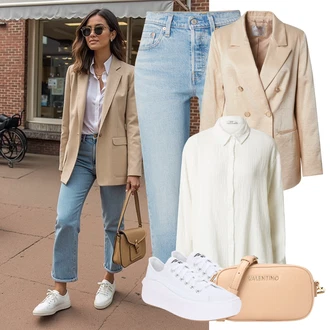 Svatba Outfit s Bílá/Krémová Teniska na platformě/Plátěná Teniska/Nízká Teniska Converse "Perfektní na léto"Look: Bar, Koncert, Ibiza, Rave, Škola, Svatba