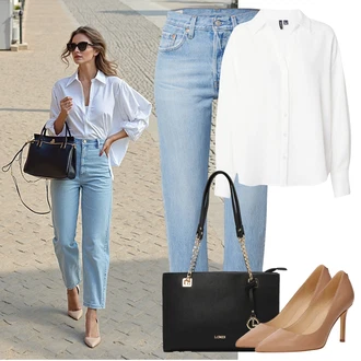 Outfit s Světle modrá/Modrá Rovná Džína/Vintage džíny/Mom Jean/Zkrácené Džíny/Boyfriend Džínové kalhoty/Dad Džíny/Džíny s Rozparkem/Girlfriend Džíny levi's ® "Perfektní na léto"
