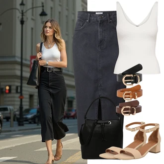 Outfity pro sport 90tá léta s Tmavě šedá/Šedá/Modrá/Tmavě modrá/Černá Only "Perfektní na léto"Look: Styl, 50. Let, 90tá léta, Burleska, Cool, Krásný, Old Money, Nadrozměrné