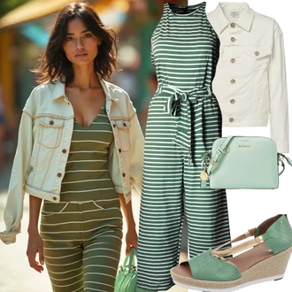 Rybolov Outfit s Světle zelená/Zelená Klasická Taška Přes Rameno/Malá Taška/Sportovní Taška Přes Rameno/Průhledná taška/Vodotěsná taška Kipling "Perfektní pro léto"Look: Volný čas, Na Procházku, Rybolov