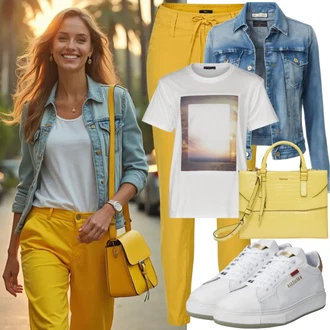 Šik Outfit s Bílá/Krémová Nízká Teniska/Kožené Tenisky/Letní Tenisky/Teniska na platformě/Úzká Teniska Kazar "Perfektní pro léto"Look: Estetika, Bad Taste, Ležérní, Šik, Klasické, Lak, Skater, Sportovní, Unisex