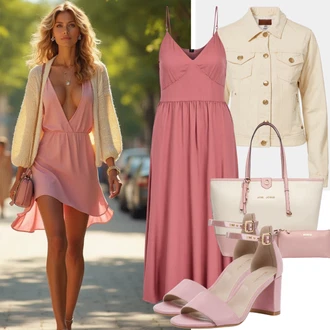 Festival Outfit s Růžová Šaty Na Ramínko/Šaty Bez Rukávů/Podvazkové šaty/Přiléhavé Šaty/Jednobarevné/Šaty na tenké ramínko/Mini Šaty/Žerzejové Šaty/Šaty S Rovným Střihem river island "Perfektní pro léto"Look: Bar, 18. narozeniny, 30. narozeniny, Koncert, Valentýn, Coachella, Malle, Zahradní večírek, Festival, Narozeniny