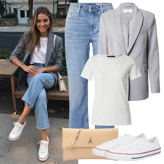 outfit mit Temno rjava/Rjava/Bela Platnena Superga/Superge Nizka/Plato-Sneaker/Ozka Superga/Superge brez vezalk/Superge Luknjasta/Superge Z Bočno Zadrgo/Teddy Superga Converse "popoln poletni videz"